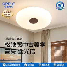 OPPLE欧普照明玉见卧中古风室圆形胡桃木色儿童房吸顶灯