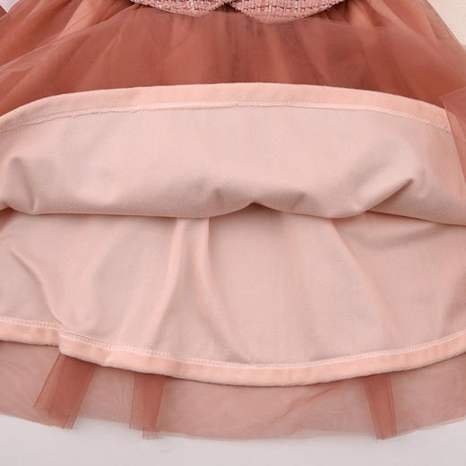 棉果果秋季新品女童珊瑚粉薄空气层网纱连衣裙M322700625433 商品图4