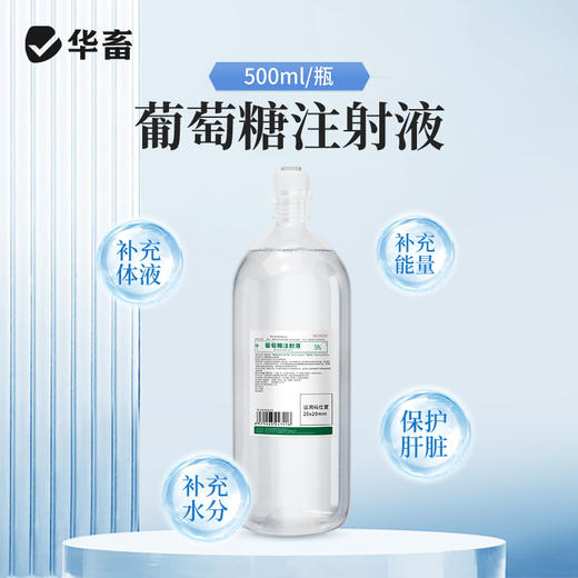 华畜兽药葡萄糖注射液兽用猪牛羊低血糖口服输液利尿补充体能 商品图0