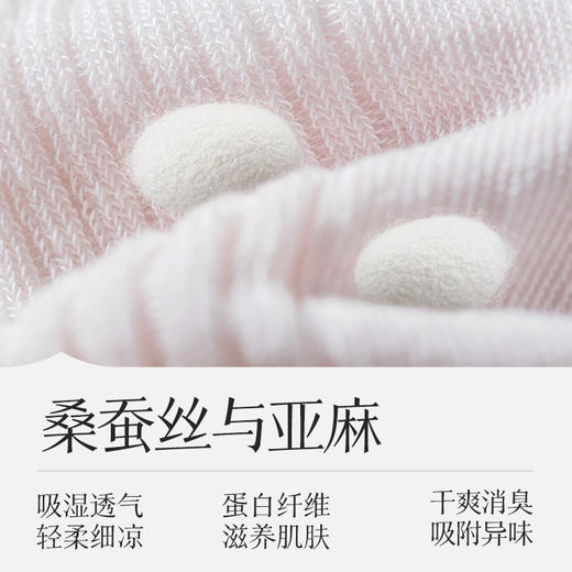 丁摩 桑蚕丝+亚麻袜子【5双】女夏季薄款船袜浅口隐形防滑不掉跟女士吸汗短袜5ZF-4214 商品图1