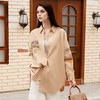 谜底大廓形衬衫长袖女2025秋季新款通勤风宽松印花衬衣257MC7716 商品缩略图0