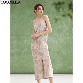 COCOBELLA[棠梨映夏]时尚新中式连衣裙奢感度假吊带裙FR0082