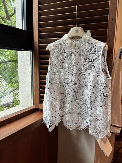 PIANAI冷小姐#  2色真丝欧根纱蕾丝上衣 商品图0