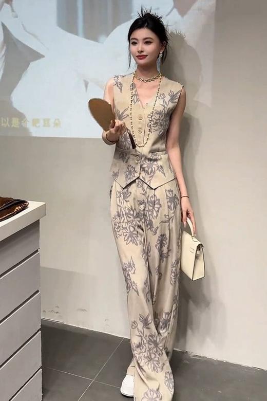 ESTELLICA 禅意文艺印花马夹背心套装 20825 商品图2