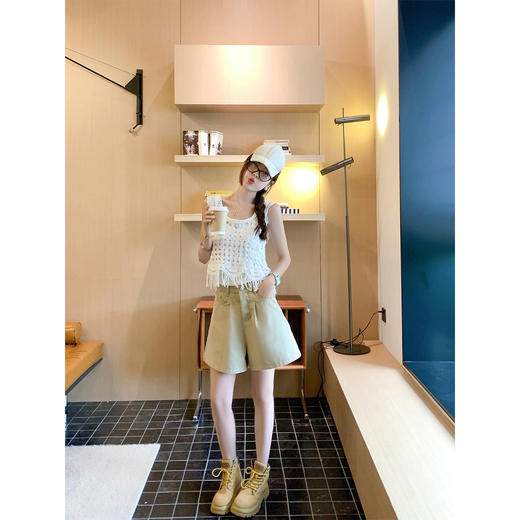 【129元任选2件】现货！波西亚风钩花流苏镂空针织背心/白色背心 商品图6