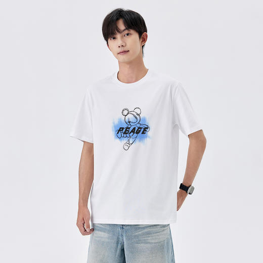 gxgjeans【透气亲肤】全棉短袖25夏款户外运动休闲简约百搭青少年T恤K&C 商品图3