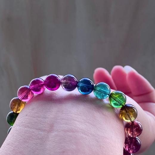 8.8mm单圈老矿彩虹碧玺手串 商品图8