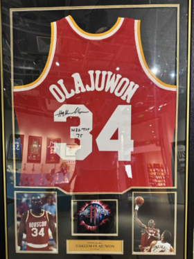奥拉朱旺火箭队球迷版签名球衣加签NBA75大球星