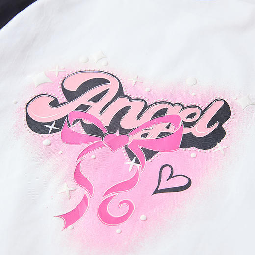 笛莎Deesha 童装女童T恤2025秋新款女童甜美撞色插肩T恤 商品图3