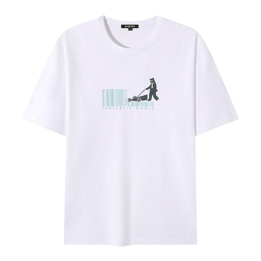 gxgjeans【100%棉】经典印花简约圆领打底T恤男士夏季舒适透气短袖K&C 商品图7