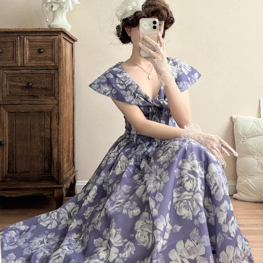 裁缝学苑AH26扭结V领飞袖连衣裙纸样裙子女装收腰大摆 商品图1