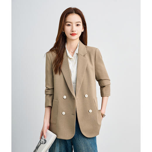 【气质 双排扣】罗蒙女士西服简约通勤百搭舒适面试工作女上装 商品图6