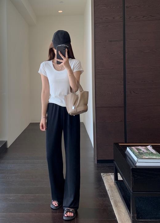 含真丝铜氨丝莫代尔酷夏解暑高腰垂顺一片式流畅显瘦直流裤 商品图9