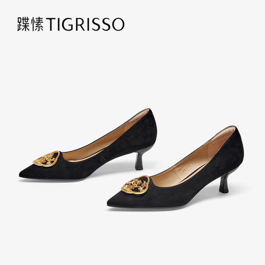 【云粉节】 BF楼蹀愫喜上梅梢蹀愫2025年秋季新款新中式单鞋5.5细跟高跟鞋吊牌价1598活动价1019 商品图4