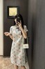 金鱼彩蝶中式立领半斜门襟盘扣H型国风苎麻旗袍裙 商品缩略图2