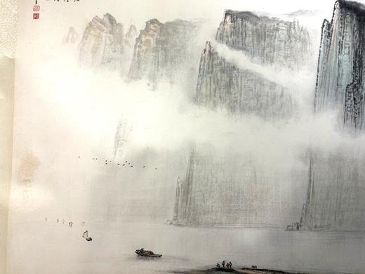 陈金章《江湾清晓》国画原作60CM*138CM 手绘纸本山水画 商品图1