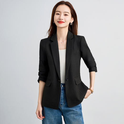 【易打理 一粒扣】罗蒙女士单件西服外套平驳领简约舒适百搭通勤女 商品图5