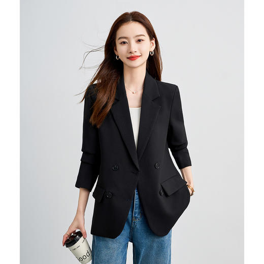 【西服+西裤】罗蒙女士纯色职业西服套装舒适通勤时尚两件套女百搭 商品图8