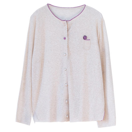 牧衣游原创 棉麻混纺薄毛织外套轻薄简约文艺百搭休闲开衫 玫喜 商品图4