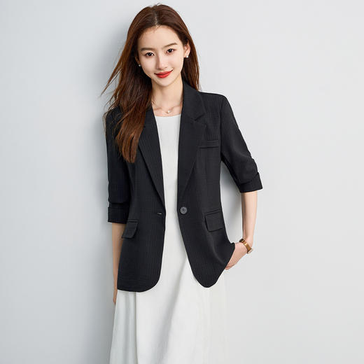 【简约条纹 易打理】罗蒙女士单西外套百搭商务简约大方气质西服外套 商品图5