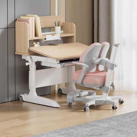【儿童学习书桌可升降实木课桌家用小学生写字套装 商品图9