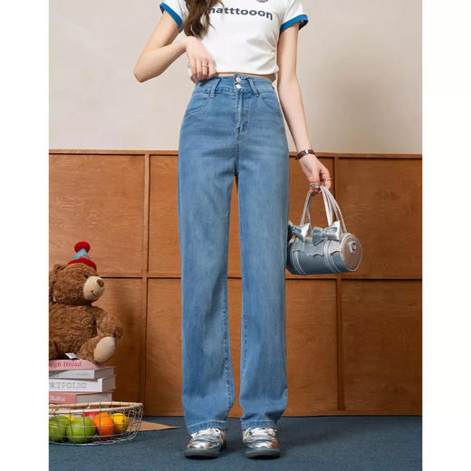 轩齐双扣天丝直筒牛仔裤，比普通裤子薄4倍，薄款舒服柔软 商品图1