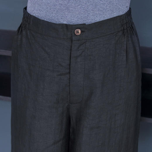 丁摩真丝香云纱阔腿裤时尚100%桑蚕丝直筒裤长裤舒适轻奢垂感AL2156 商品图4