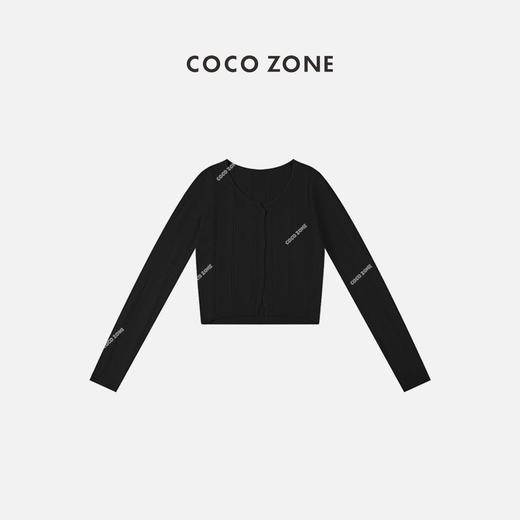 COCO ZONE 长袖针织上衣暗条纹圆领排扣开衫  23C18588 商品图0