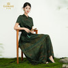 乔万尼新品松绿色云涧山景图新中式100%真丝上衣ED2C448 商品缩略图2