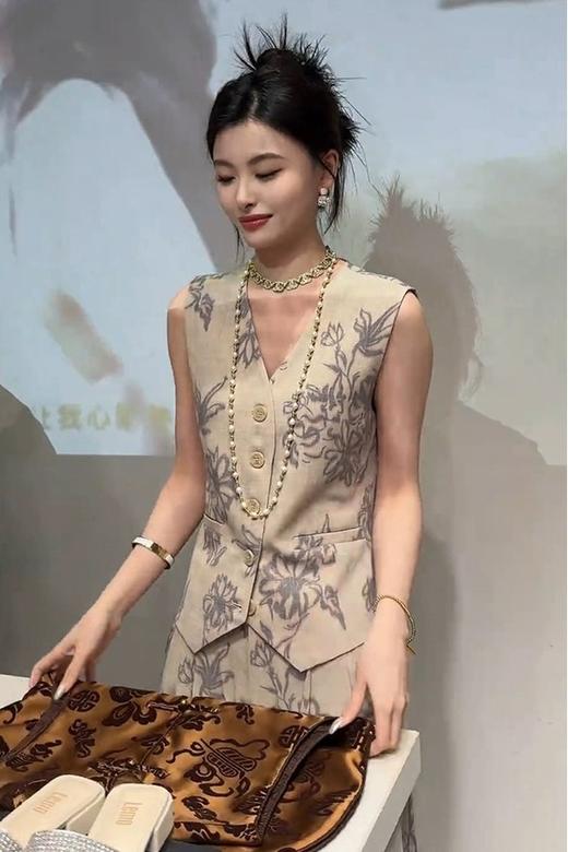 ESTELLICA 禅意文艺印花马夹背心套装 20825 商品图1