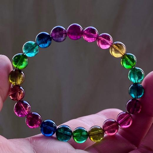 8.8mm单圈老矿彩虹碧玺手串 商品图4