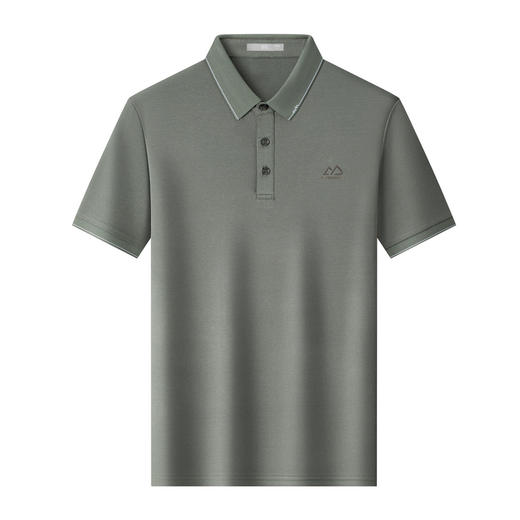 圣得西撞色翻领polo衫男2025春季新款亲肤柔软纯色易搭长袖t恤 商品图3