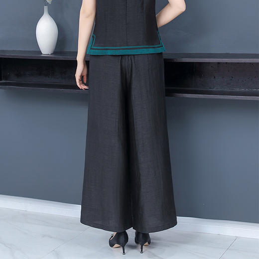 丁摩真丝香云纱阔腿裤时尚100%桑蚕丝直筒裤长裤舒适轻奢垂感AL2156 商品图3