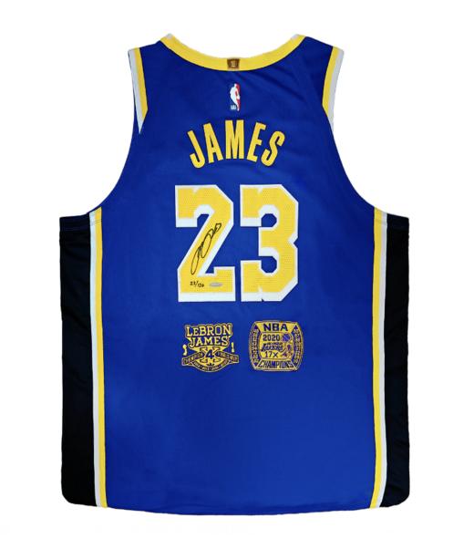 勒布朗-詹姆斯亲签湖人队球衣加2020年总冠军和詹姆斯 FMVP双徽刺绣(全球限量120编-23/120) 商品图0