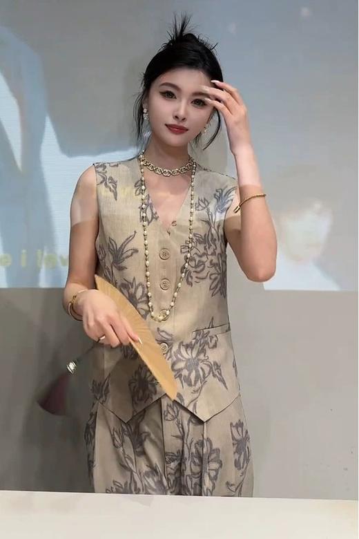 ESTELLICA 禅意文艺印花马夹背心套装 20825 商品图3