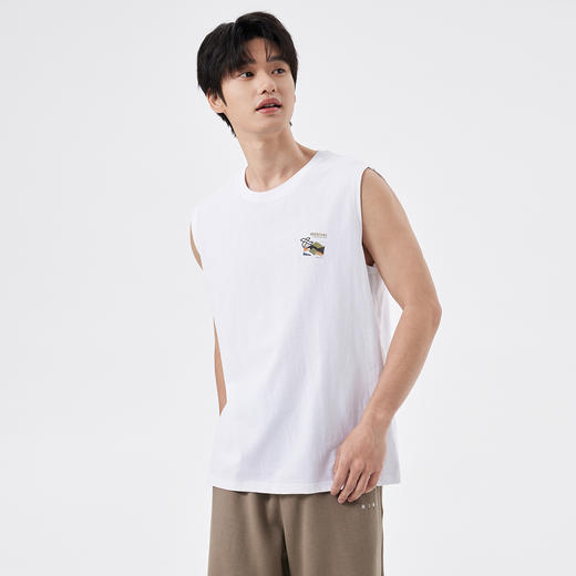 gxgjeans【100%棉】休闲户外男士无袖T恤25夏款简约百搭青少年背心K&C 商品图2