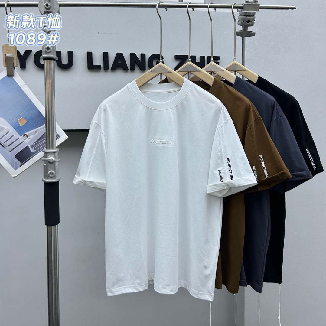 时尚钢印字母短袖T恤上衣男士时尚潮流百搭休闲半袖上衣   YLZ-A1089*