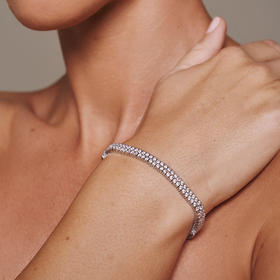 北京仓｜Lili Claspe-Rosaline-银色 锆石 手链［美国设计师］