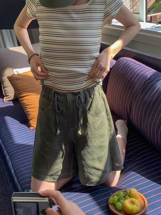 浮生八记/25B074/肌理感撞色宽松休闲裤 商品图0