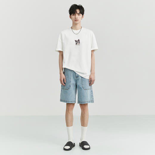 gxgjeans【100%棉】25夏款男士印花短袖舒适百搭青少年T恤男上衣K&C 商品图3