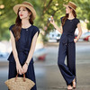 气质通勤无袖背心上衣，阔腿裤两件套HR-MEIQIN5633 商品缩略图1