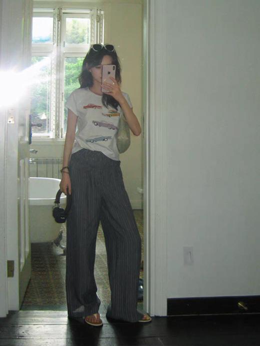 浮生八记/25B076/夏日南法度假轻薄透气正肩短袖t恤 商品图4