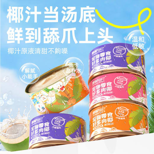 冒险与它椰子罐头100g*20罐整箱装 犬猫通用 鲜肉+椰汁 补水湿粮批发 商品图1