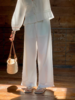 浮生八记/25B088/直筒长裤女花边下摆休闲裤 商品缩略图2