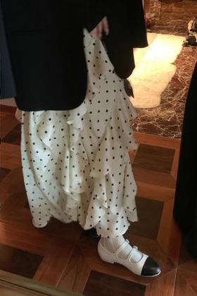 ANSUABEL 甜美波点不规则半身裙 20543