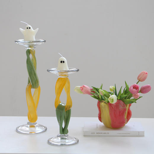 厂家创意批发北欧风玻璃烛台婚庆礼品餐桌家居酒店样板间装饰摆件 商品图1