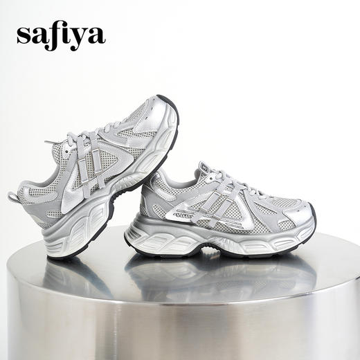 Safiya/索菲娅2025潮流机能透气显脚小百搭运动厚底增高老爹鞋SFD3112177 商品图12