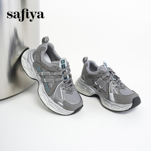 Safiya/索菲娅2025潮流机能透气显脚小百搭运动厚底增高老爹鞋SFD3112177 商品图10