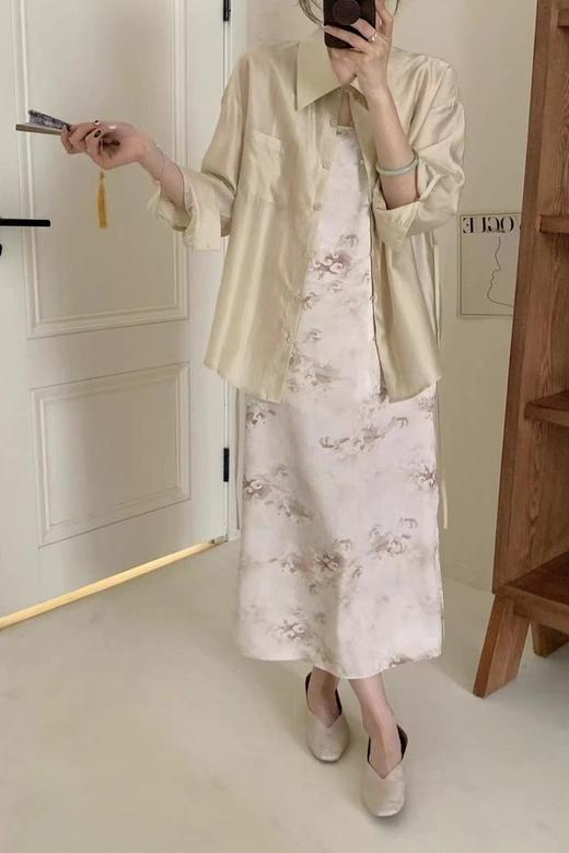 ELLA JADE 气质天丝衬衫吊带连衣裙 20717 商品图1