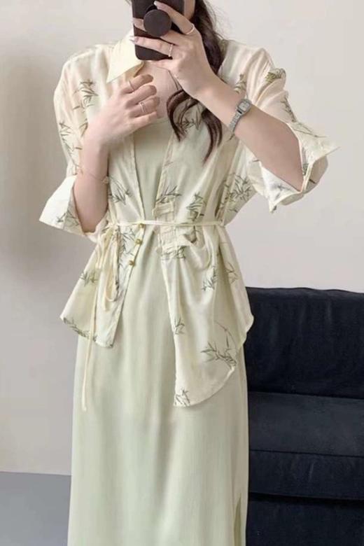 ELLA JADE 气质印花衬衫吊带连衣裙 20695 商品图1